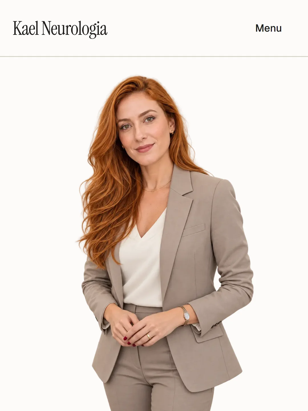 Site Sofia Kael: um consultório de neurologia, com um cérebro 3D interativo.